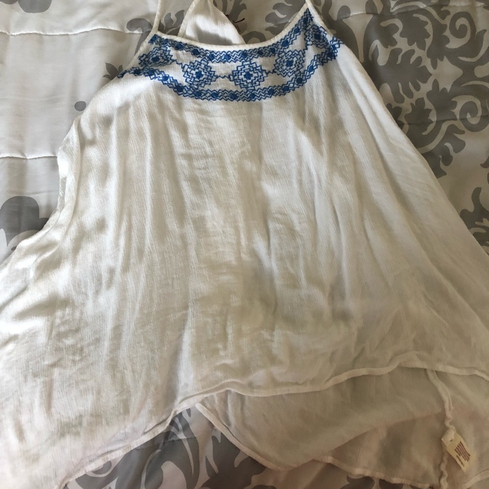 Blue & white tank top